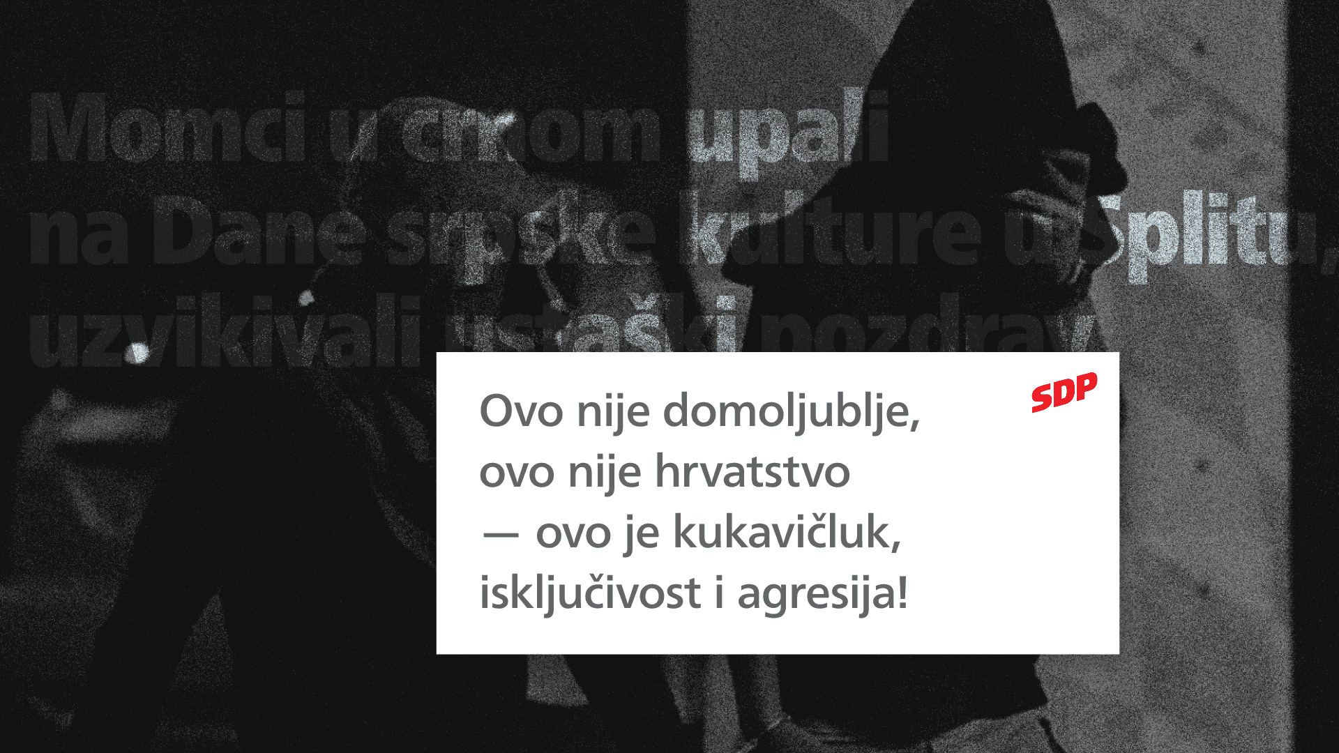 SDP osudio incident u Splitu: Hrvatska tone u moralni mrak